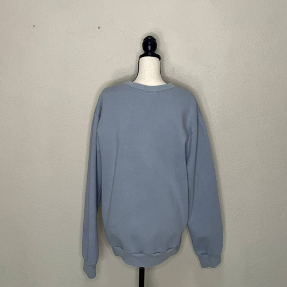 Morgan Stewart Sweatshirt Lt Blue Round Neck Oversized Pullover Athleisure Relax - Picture 4 of 11